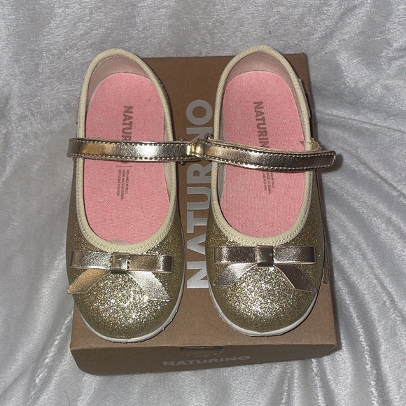 NWT NATURINO CLARIES 2 Glittered leather ballerinas in Platinum - Picture 9 of 15